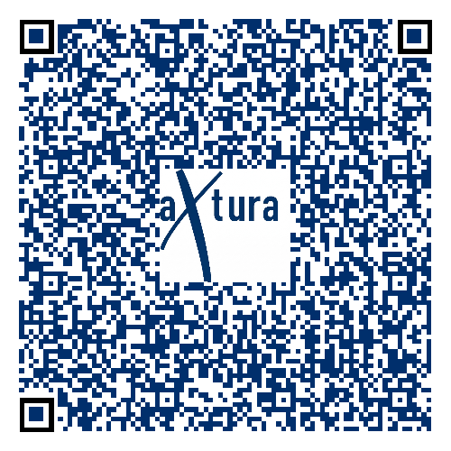Código QR con los contactos para inversores de Axtura